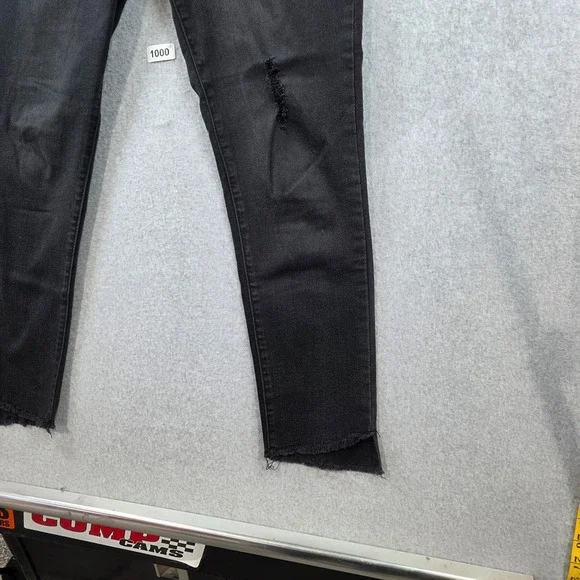 Democracy Ab Solution Skinny Jeans Black Distressed Raw Hem Womens 10 - Picture 2 of 9